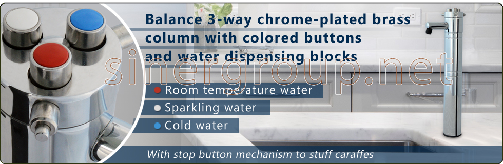 Balance 3-way column chrome-plated brass sparkling cold water dispenser purifier