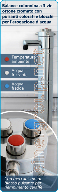 Balance colonnina 3 vie ottone cromato acqua fredda frizzante erogatore pura