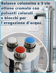 Balance colonnina 3 vie ottone cromato acqua fredda frizzante erogatore pura