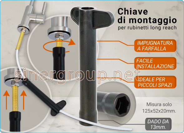 Long reach chiavi montaggio rubinetti osmosi inversa depuratori acqua impugnatura farfalla filtrazione