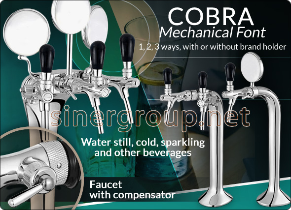 Cobra mechanical font Water dispense other beverage spacer metal holders