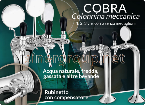Cobra colonnina meccanica medaglioni distanziali acqua bevande
