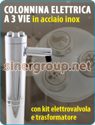 colonnina elettrica tre vie acciaio inox kit elettrovalvole elettronico trasformatore pulsanti incisi laser acqua ambiente fredda frizzante refrigeratori acqua drink more water