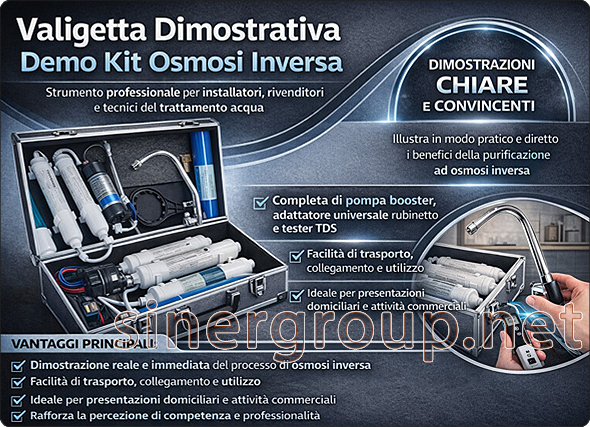 Valigetta dimostrativa Demo Kit Osmosi Inversa Pompa booster