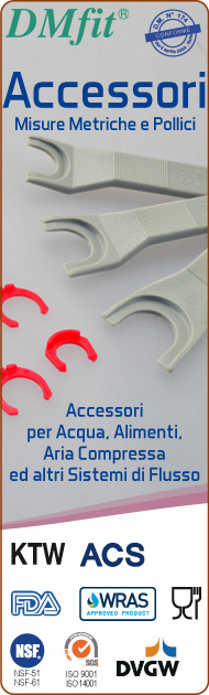 DMfit raccordi a innesto accessori tubi resina acetalica misure metriche pollici acqua alimenti aria compressa sistemi flusso