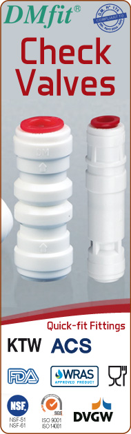 DMfit quick fit fittings check valves acetalic resin metric inch size food&drink beverage compressed air flow systems