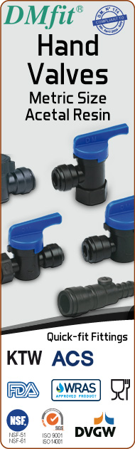DMfit quick fit fittings hand valves acetalic resin metric size food&drink beverage compressed air flow systems