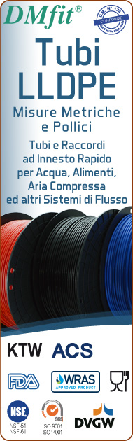 DMfit raccordi a innesto rapido acqua tubi lldpe misure metriche pollici alimenti aria compressa sistemi flusso