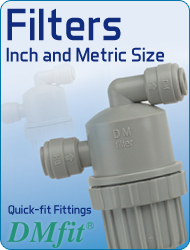 DMfit quick fit fittings filters acetalic resin metric inch size food&drink beverage compressed air flow systems