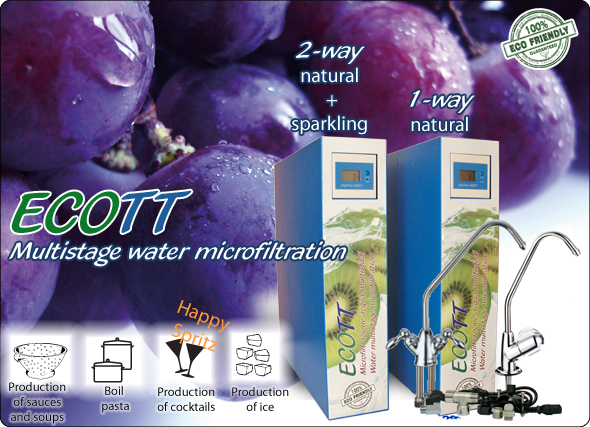 EcoTT Water Multistage Microfiltration Natural Water Sparkling 2 way