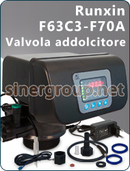 F63 Runxin valvole residenziali addolcitori acqua rigenerazione volume tempo by-pass regolazione durezza