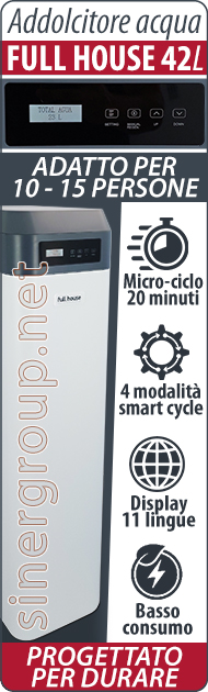 Full House Addolcitore Acqua Rigenerazione Volume Tempo 42 litri risparmio pulizia protezione salute purezza bellezza resina