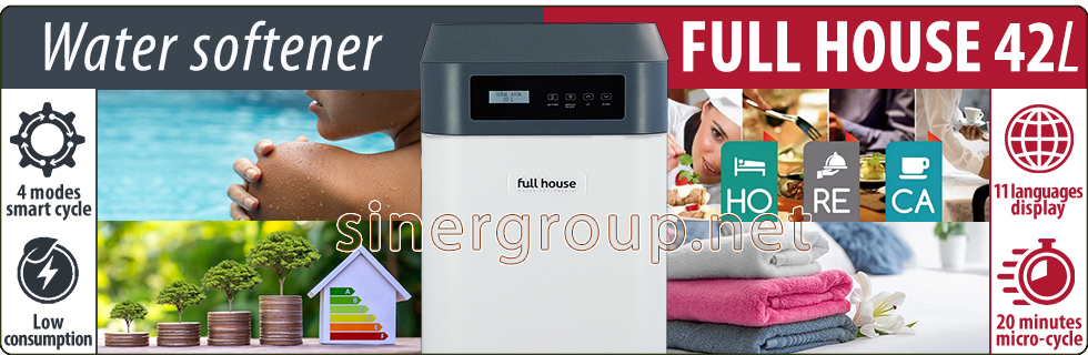Full House Water Softener Regeneration Metered Time 42 liters litres saving cleaning protection health pureness beauty resin