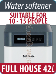 Full House Water Softener Regeneration Metered Time 42 liters litres saving cleaning protection health pureness beauty resin