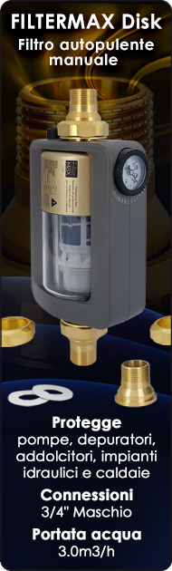 Filtermax Filtro acqua autopulente manuale rimozione sedimenti torbidita