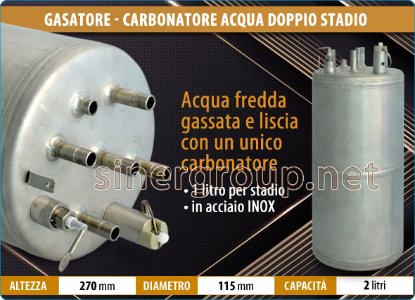 Gasatori Carbonatori doppio stadio refrigeratori acqua valvola sicurezza depuratori acqua sistema filtrazione