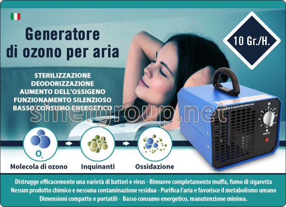 Generatore Ozono Aria Sterilizzazione Deodorizzazione Aumento Ossigeno Salute Purifica Aria