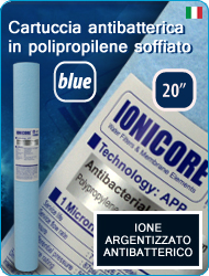 Ionicore blue Cartucce Polipropilene Soffiato Ione Antibatterico Depuratori Acqua