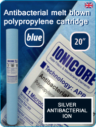 Ionicore blue Cartridges Melt Blown Polypropylene Silver Ion Water Purifiers