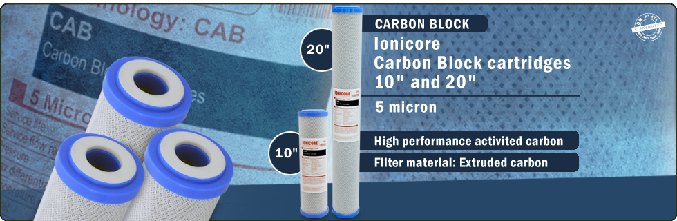 Ionicore Cartridges Extruded Activated Carbon Block High Filtration Capacity Water Purifiers