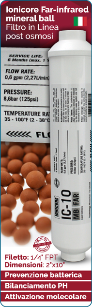 Ionicore Far-infrared mineral ball Filtro in Linea post osmosi