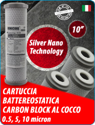 Ionicore SCCB Cartuccia Battereostatica Carbon Block Cocco Depuratori Osmosi Inversa