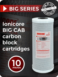 Ionicore Cartridges Extruded Activated Carbon High Filtration Capacity Cartucce Water Purifiers