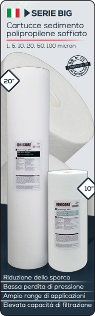 Ionicore serie big Cartucce Polipropilene Soffiato Depuratori Acqua