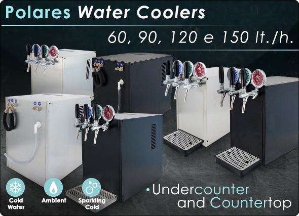 Polares 3-way undercounter countertop  water coolers cold water ambient sparkling purifier ice bank water cooling without solenoid valve
