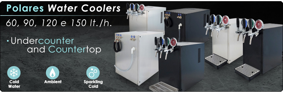 Polares 3-way undercounter countertop  water coolers cold water ambient sparkling purifier ice bank water cooling without solenoid valve