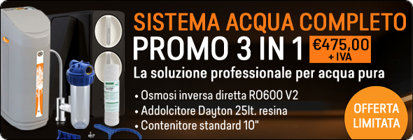 Pacchetti prodotti Kit filtrazione completo contenitore standard addolcitore acqua osmosi inversa diretta