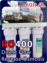 RO400 water purifier direct flow reverse osmosis 60lt./h. outgoing regulator TDS Membrane 400gpd