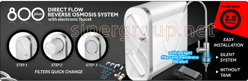 Reverse Osmosis Direct Flow Water Purifiers RO TFC Membranes 800GPD Polypropylene GAC Carbon Block Filters Intelligent Electronic Faucet Water Filtration System Drink More Water 