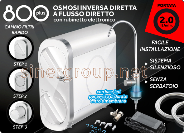 Osmosi Inversa Depuratori Membrane 800GPD Filtri Polipropilene Carbon Block GAC Rubinetto Elettronico Sistemi Filtrazione Acqua Bere Molto