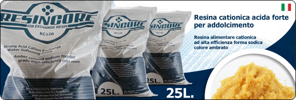 Resincore RC120 Cationica Acida Forte Resina Addolcitori acqua Uso alimentare