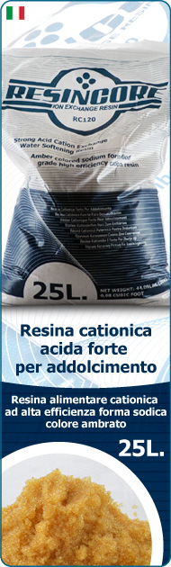 Resincore RC120 Cationica Acida Forte Resina Addolcitori acqua Uso alimentare
