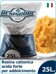 Resincore RC120 Cationica Acida Forte Resina Addolcitori acqua Uso Alimentare