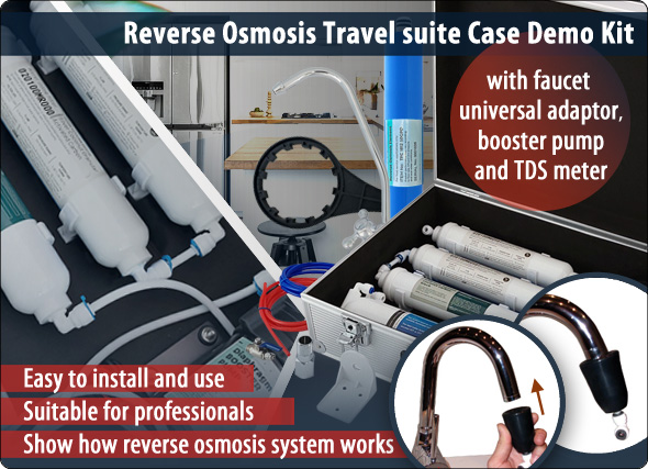 Reverse Osmosis Travel suite Case Demo Kit Filters Faucets Filtration Water Treatment Booster pump