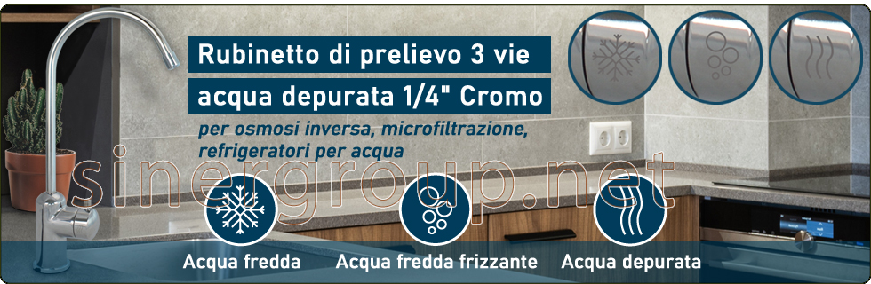 Rubinetto Prelievo 3 vie Depuratori Erogatori Acqua Depurata Osmosi Inversa Microfiltrazione