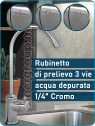 Rubinetto Prelievo 3 vie Depuratori Erogatori Acqua Depurata Osmosi Inversa Microfiltrazione