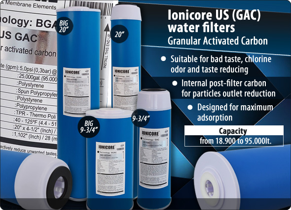 US Ionicore granular activated carbon cartridge BIG standard water filter filtration Water Purifiers