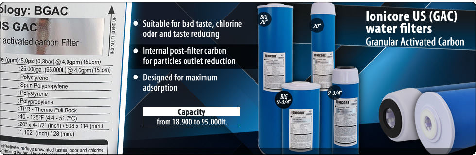 US Ionicore granular activated carbon cartridge BIG standard water filter filtration Water Purifiers