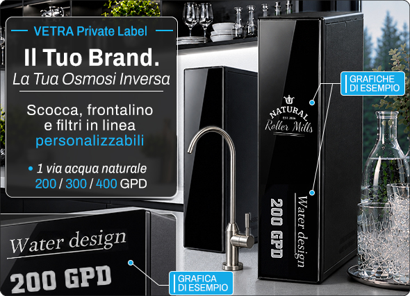 vetra osmosi inversa diretta acqua booster laser personalizzazione frontalino scocca