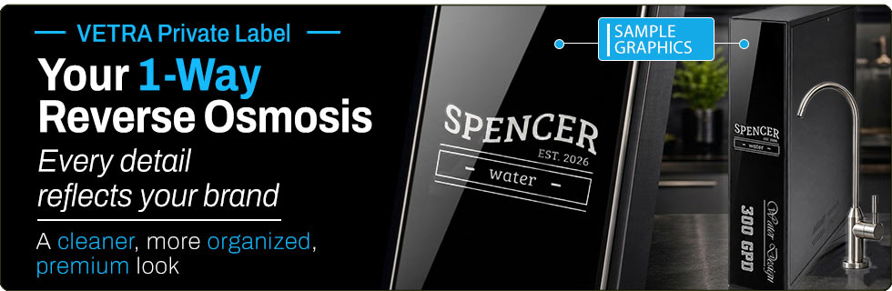 vetra reverse osmosis direct flow water booster laser custom branding
