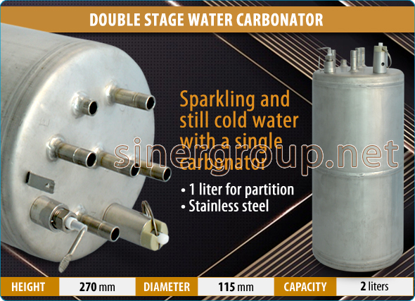 Double stage water carbonator coolers safety valve filtration system purifiers filtration
