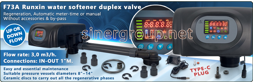 F73 Runxin water softener duplex valve continuously regeneration Meter Time Water treatment 