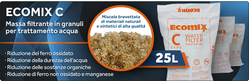Ecomix massa filtrante trattamento Riduzione durezza acqua Addolcitori acqua Uso alimentare