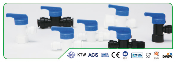 DMFIT Hand valves white Inch fittings
