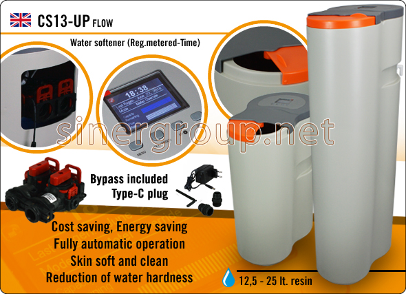 CS series Water Softener Electronic Valve Regeneration Metered Time Up Flow saving cleaning protection health pureness beauty 12,5 - 25 liters resins