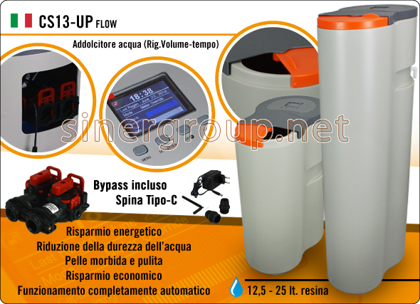 Serie CS Addolcitore Acqua Valvola Elettronica Rigenerazione Up-Flow Volume Tempo risparmio pulizia protezione salute purezza bellezza 12,5 - 25 litri resina